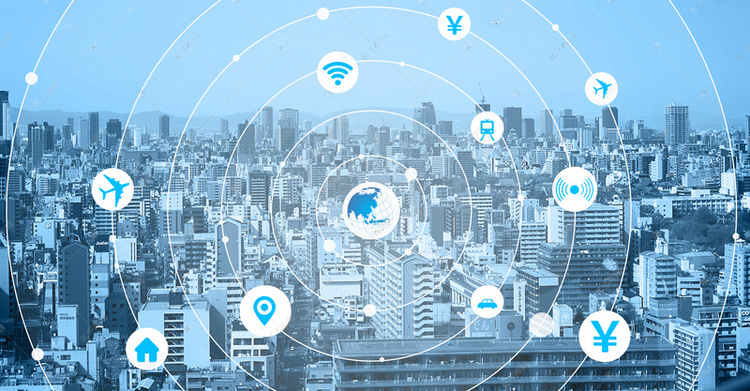 科技城市信息技術背景圖片免費下載